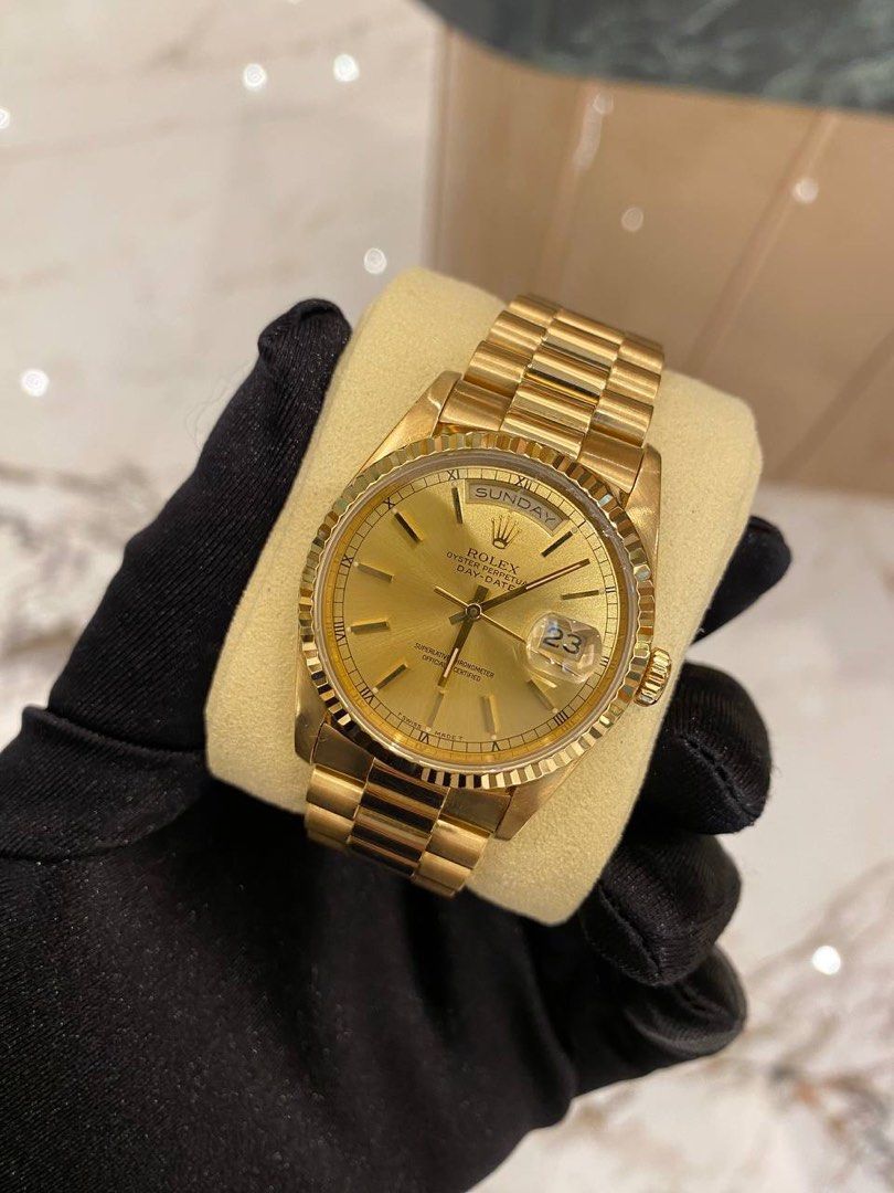 NEW YEAR SALE ROLEX DAY DATE PRESIDENT 18K 750 YELLOW GOLD REF