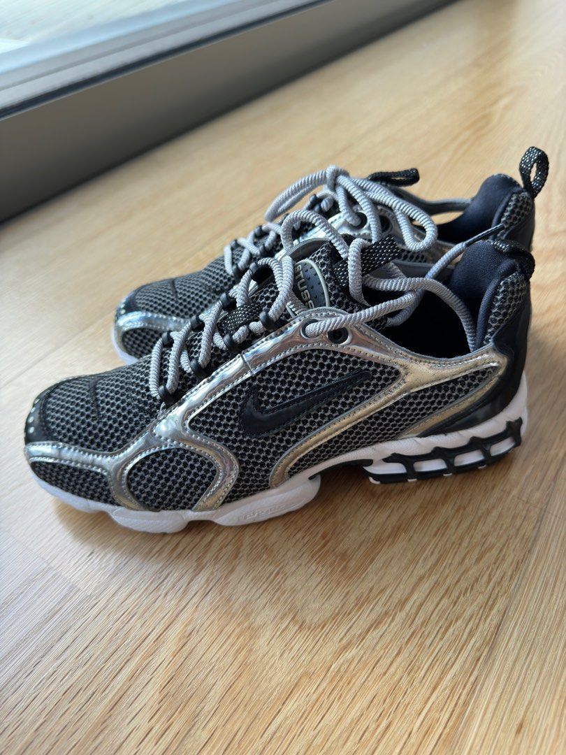 Nike X Stussy Air Zoom Spiridon Cage 2 Pure Platinum Black