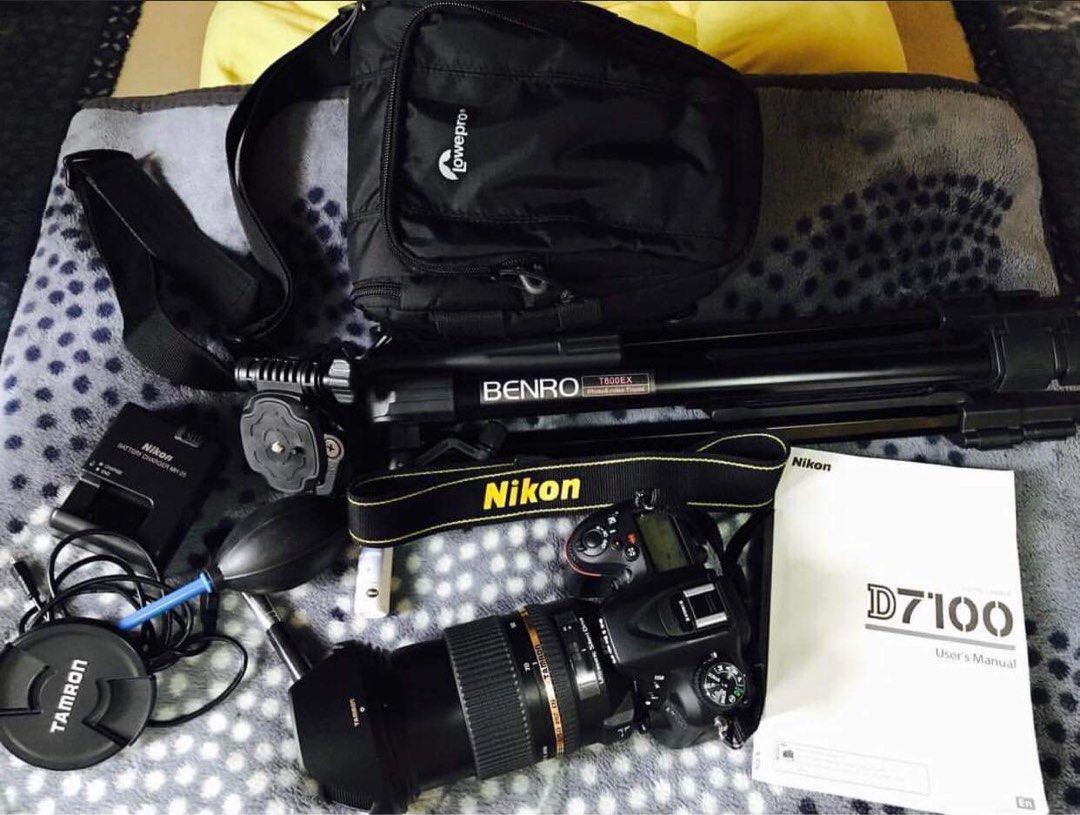 Nikon D7100 with Tamron USD Lens (Category: Cameras) located in Pasig City. Submitted by jamish__2 (Listing ID 1282914060, Image 1). Description: Camera body -Nikon D7100 Lens - Tamron f2.8 ( 24-70mm) USD VC Ultrasonic Silent Drive - USD Vibration Compensation -VC Bought in 2017 (i still have the receipt) valued at 78K all inclusions. Newly cleaned lense. With all the inclusions including camera bag, stand RFS: hindi na nagagamit and will migrate