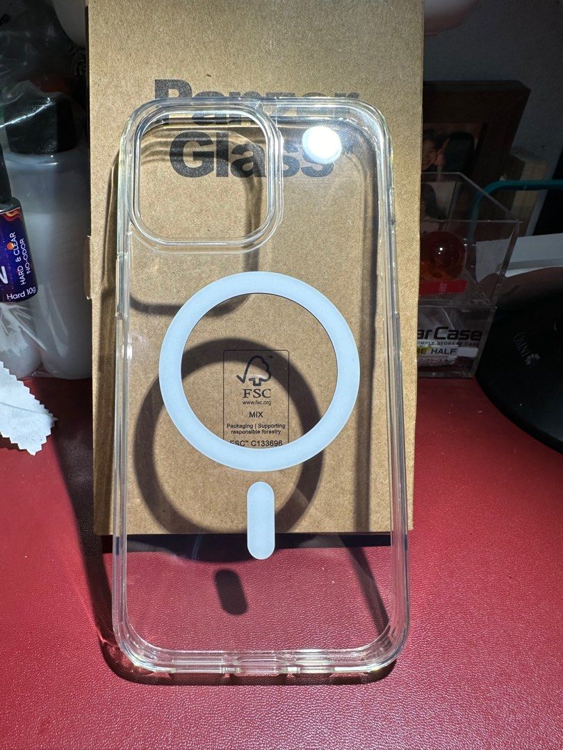Panzer Glass Magsafe Case for iPhone 14 Pro Max (Category: Cases & Sleeves) located in Quezon City. Submitted by violet_08 (Listing ID 1282953943, Image 1). Description: Selling my barely used Panzer Glass Magsafe case for iPhone 14 Pro Max Hydrogel film installed at the back to prevent scratches 1-2 times used only Compatible also with 15 Pro Max Rfs: decluttering.