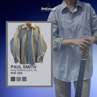 Paul Smith grayish blue long sleeve polo