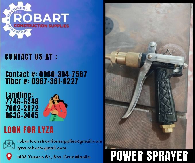 Power Sprayer Accessories (Category: Construction Tools & Equipment) located in Manila. Submitted by lyzarobart1999 (Listing ID 1282838576, Image 1). Description: Power Sprayer Accessories Model: B28 𝐒𝐄𝐍𝐃 𝐔𝐒 𝐌𝐄𝐒𝐒𝐀𝐆𝐄 𝐅𝐎𝐑 𝐈𝐍𝐐𝐔𝐈𝐑𝐈𝐄𝐒 ‼️ 0 9 6 7 3 8 1 8 2 2 7 0 9 6 0 3 9 4 7 5 8 7 𝐋𝐚𝐧𝐝𝐥𝐢𝐧𝐞 𝐍𝐮𝐦𝐛𝐞𝐫𝐬: 𝟕 𝟕 𝟒 𝟔 - 𝟔 𝟐 𝟒 𝟖 / 𝟕 𝟎 𝟎 𝟐 - 𝟐 𝟖 𝟕 𝟐 / 𝟖 𝟔 𝟑 𝟔 - 𝟑 𝟎 𝟎 𝟓 𝐋𝐎𝐎𝐊 𝐅𝐎𝐑 𝐋𝐘𝐙𝐀 𝘌𝘮𝘢𝘪