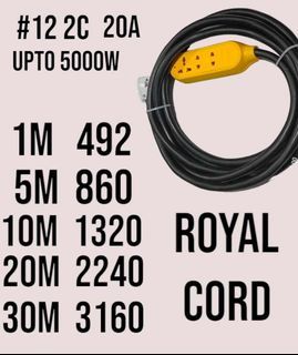 ROYAL CORD EXTENSION CORD WITH SOCKET AND PLUG