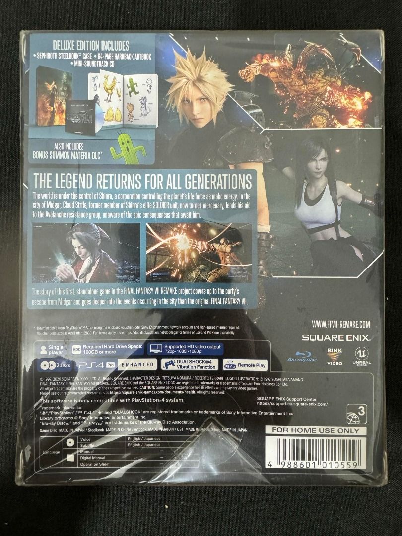 Final Fantasy VII Remake Deluxe Edition, Video Gaming, Video Games,  PlayStation on Carousell