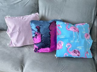 Set of 3 Throw Pillow Covers Flamingo Summer Pillow Cases Home Decor USED