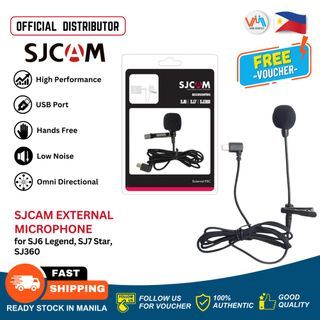 SJCAM External Microphone for SJ6 Legend, SJ7 Star, SJ360 and Sports Action Camera Accessories Kit Clip On Lapel Noise Cancelling Flawless Recordings USB Port Mic Compatible with SJ6 legend S7 SJ360 Action Camera - VMI Direct