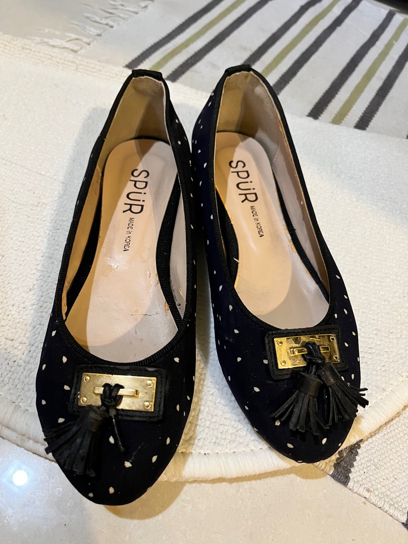 Polka dot flat shoes clearance