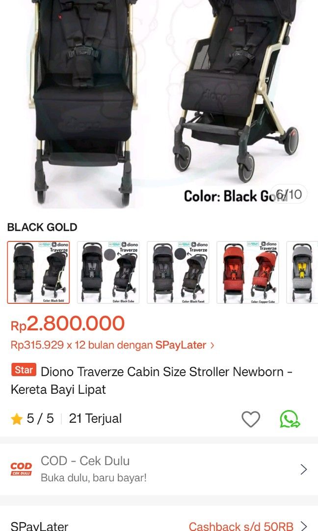 Stroller Diono Traverze Bayi Anak Kereta Kursi Goyang