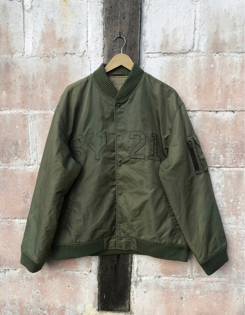Stussy Du Pont Varsity Jacket Army Men s Fashion Coats Jackets