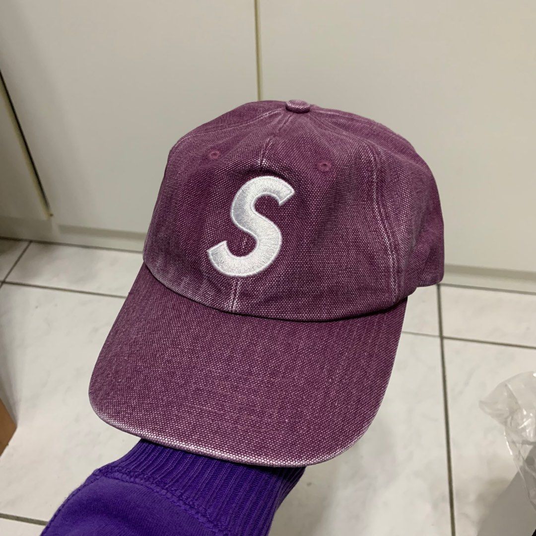 Supreme Pigment Canvas S Logo 6-Panel Cap 紫棒球帽街頭潮流品牌, 他 