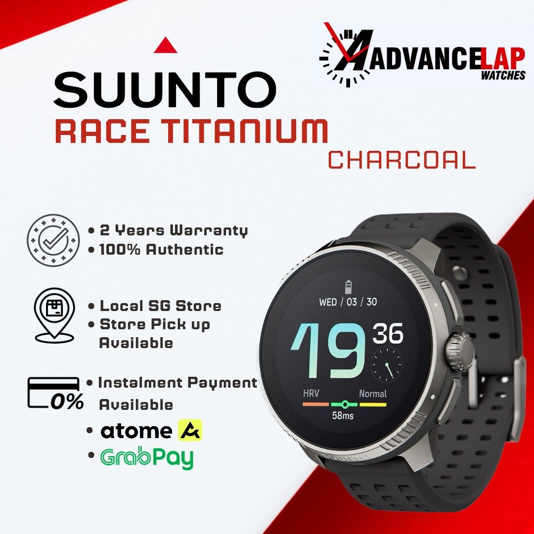 Suunto Race Titanium watch, Charcoal