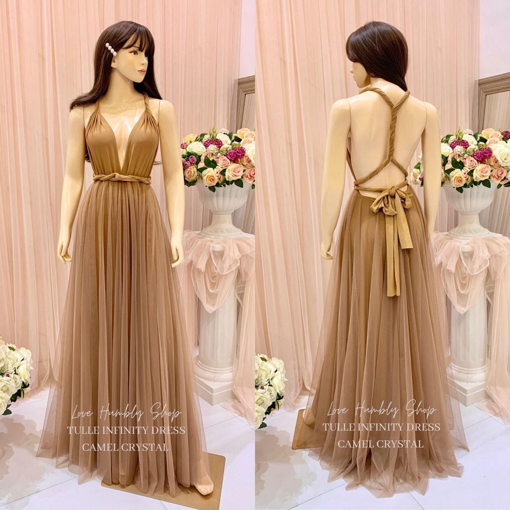 TULLE ADULT INFINITY DRESS BRIDESMAID WEDDING LONG DRESS FREESIZE