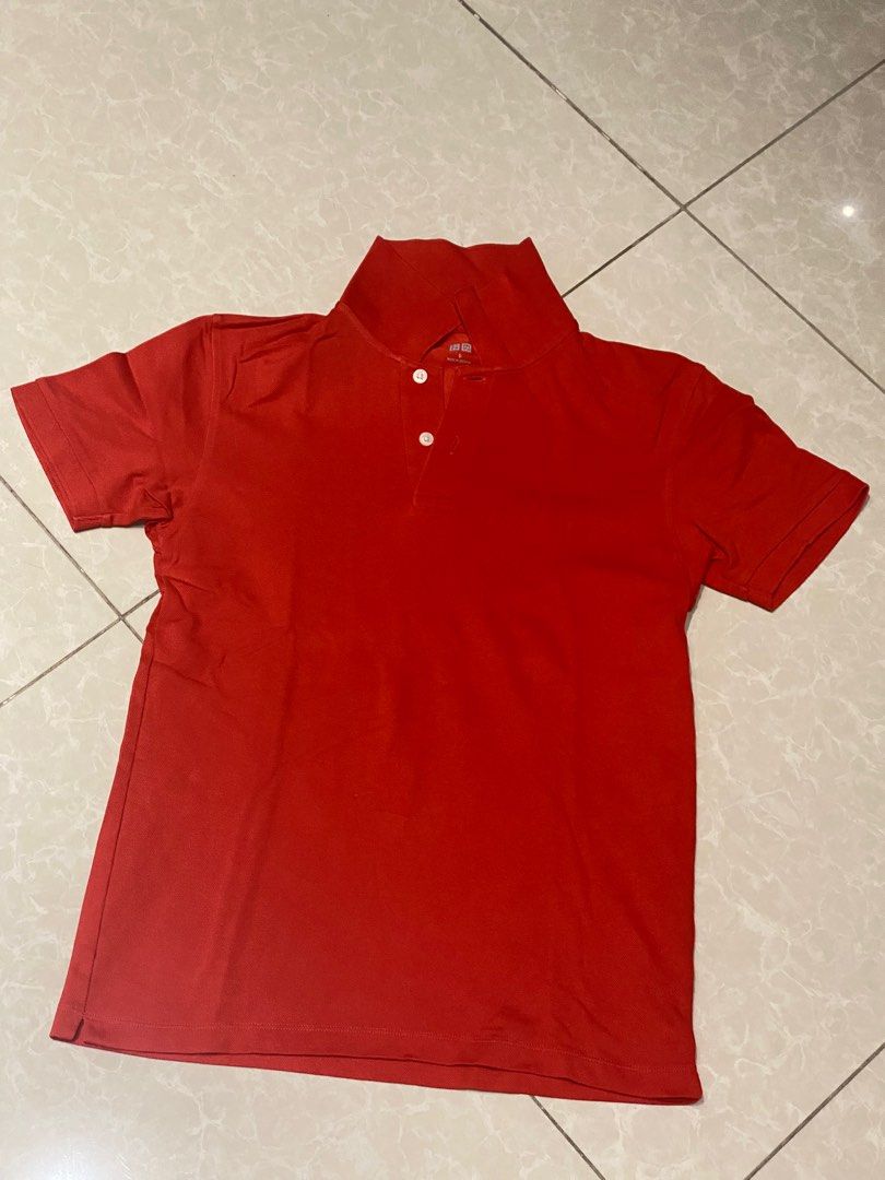 Uniqlo red polo shirt sale