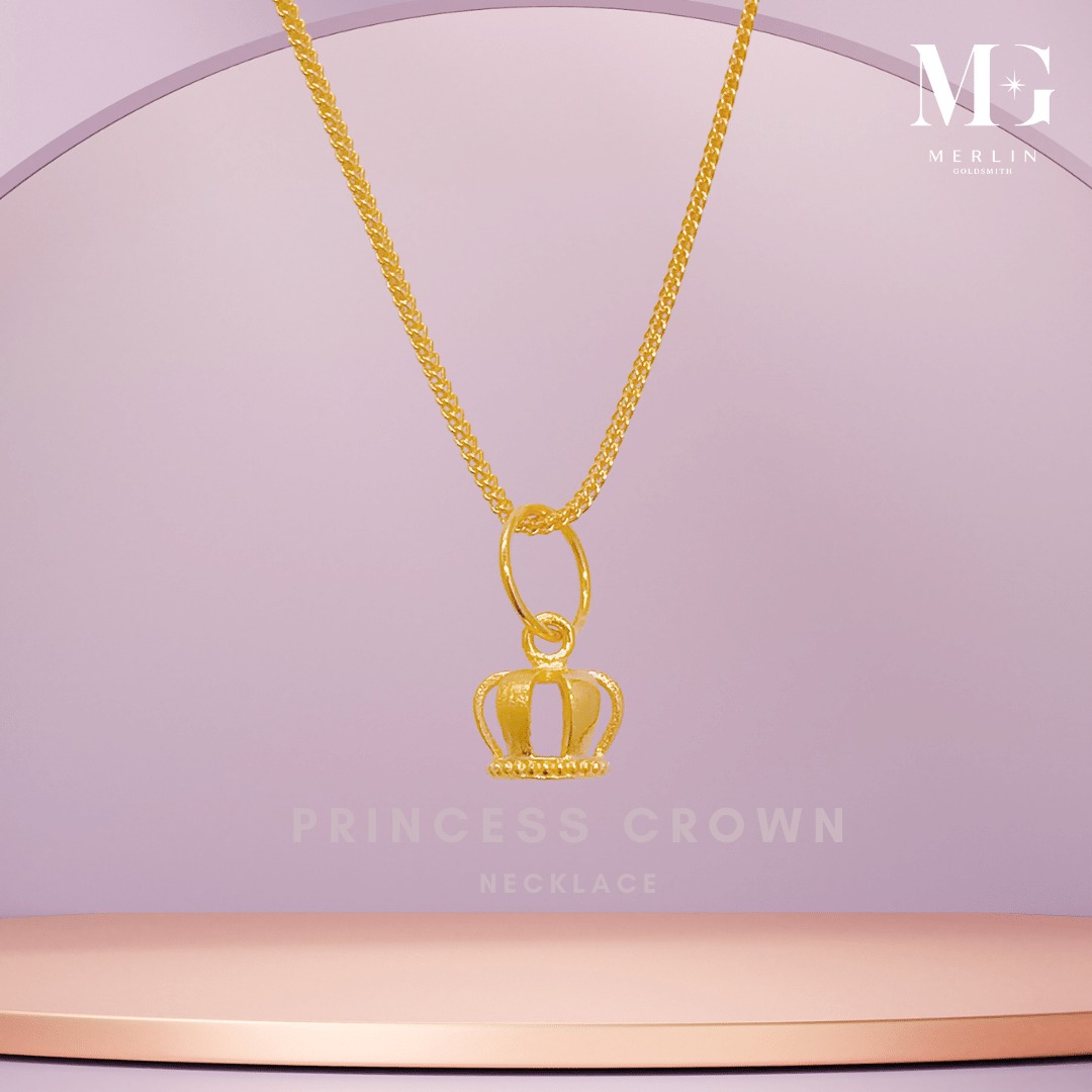 Gold crown on sale necklace pendant