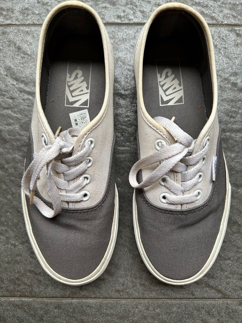 Vans authentic blocked pewter true hot sale white