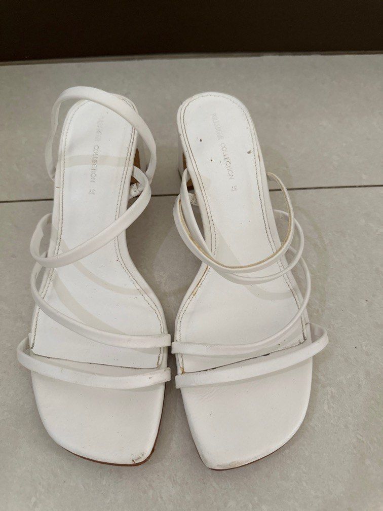 White sandals heels shop