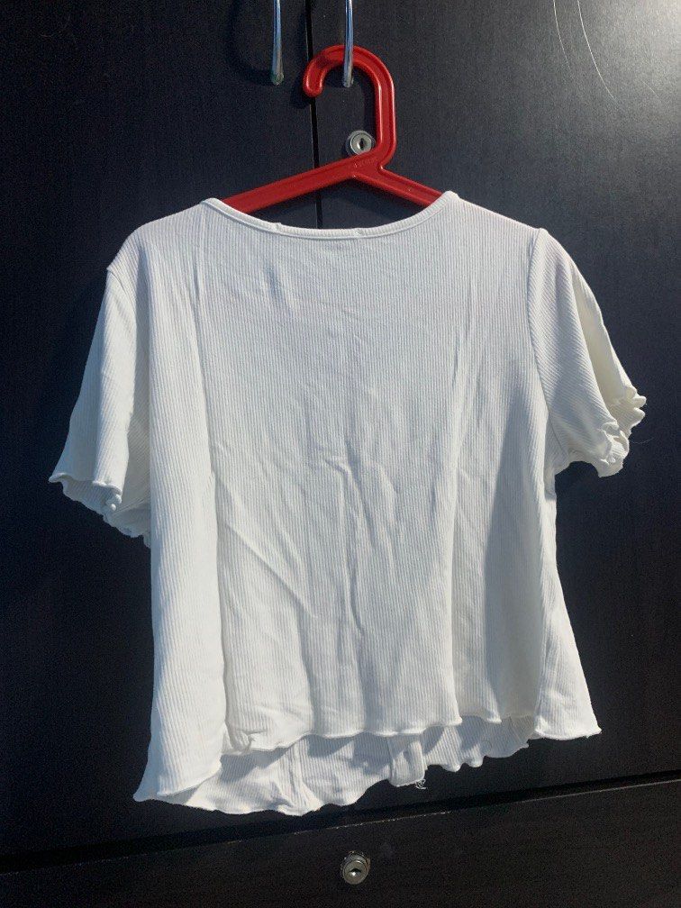 White sweater new arrivals short sleeve