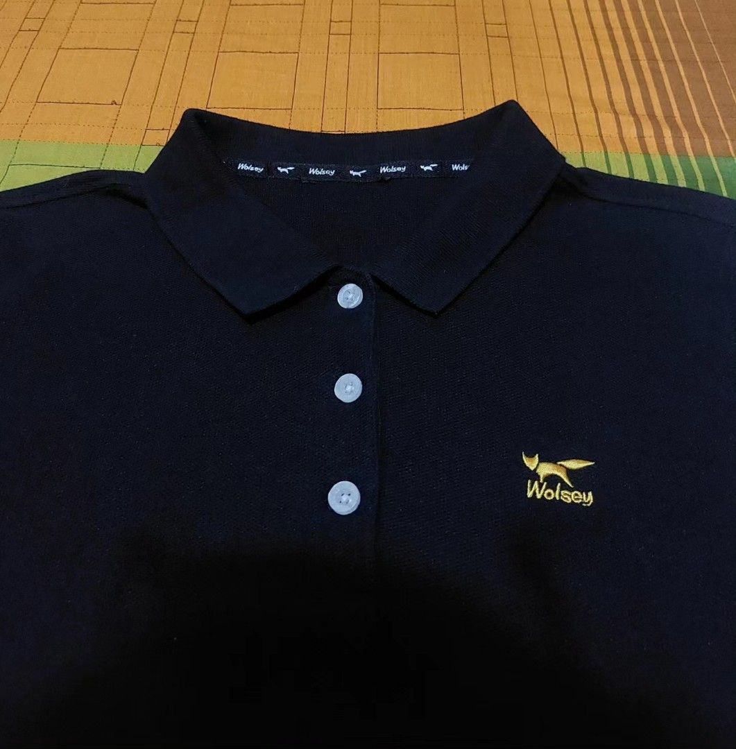 Wolsey Black Polo Shirt Fesyen Pria Pakaian Atasan di Carousell