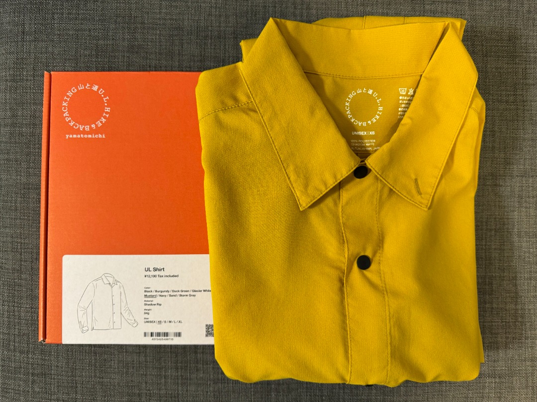 Yamatomichi UL Shirt Mustard size XS, 運動產品, 行山及露營- Carousell