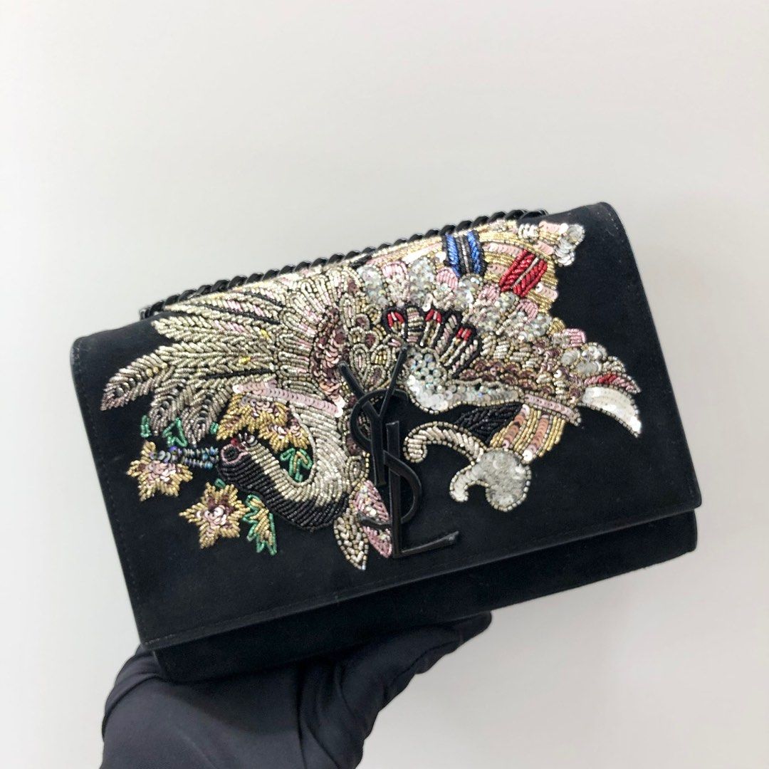 Ysl embroidered clutch cheap