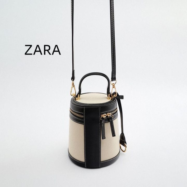 Zara canvas bucket bag sales