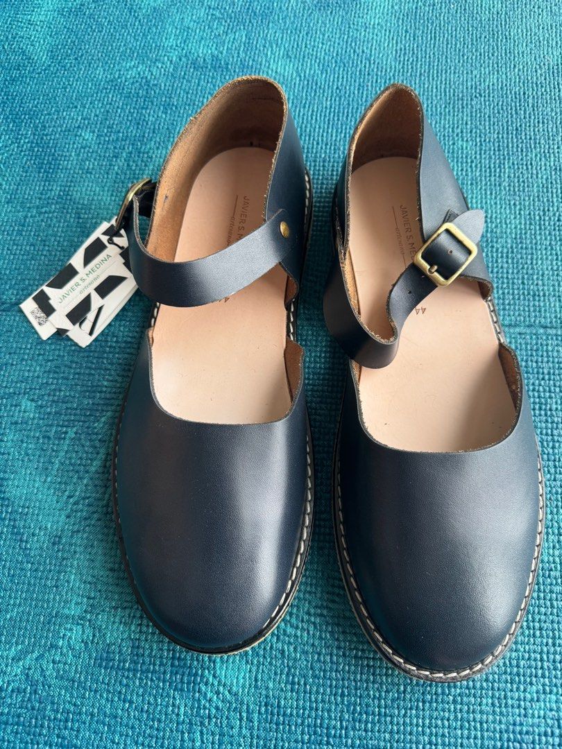 Mens blue leather casual hotsell shoes