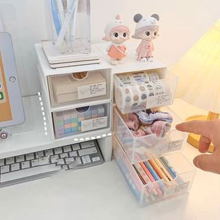 1pc Drawer Organizer Simple Stackable Storage Box Table Desktop Miscellaneous Stationery Sorting Box