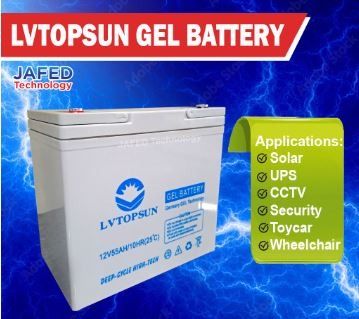 55AH 12V LVTOPSUN Gel Deep Cycle Lead Acid Rechargeable Solar UPS Toycar