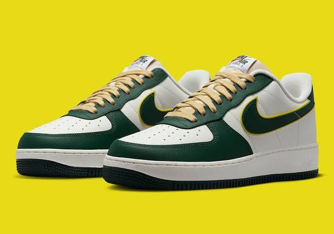 Air Force 1 Low Sail/Noble Green (Category: Sneakers) located in Batac City. Submitted by danielleqmd (Listing ID 1283158724, Image 1). Description: US Size 7.5. No box. Bought Dec 2022 Rarely used. Some creasing on the toe box. Great condition - like new. Bought from Nike-High Street.