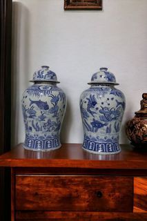 Antique  blue and white jar