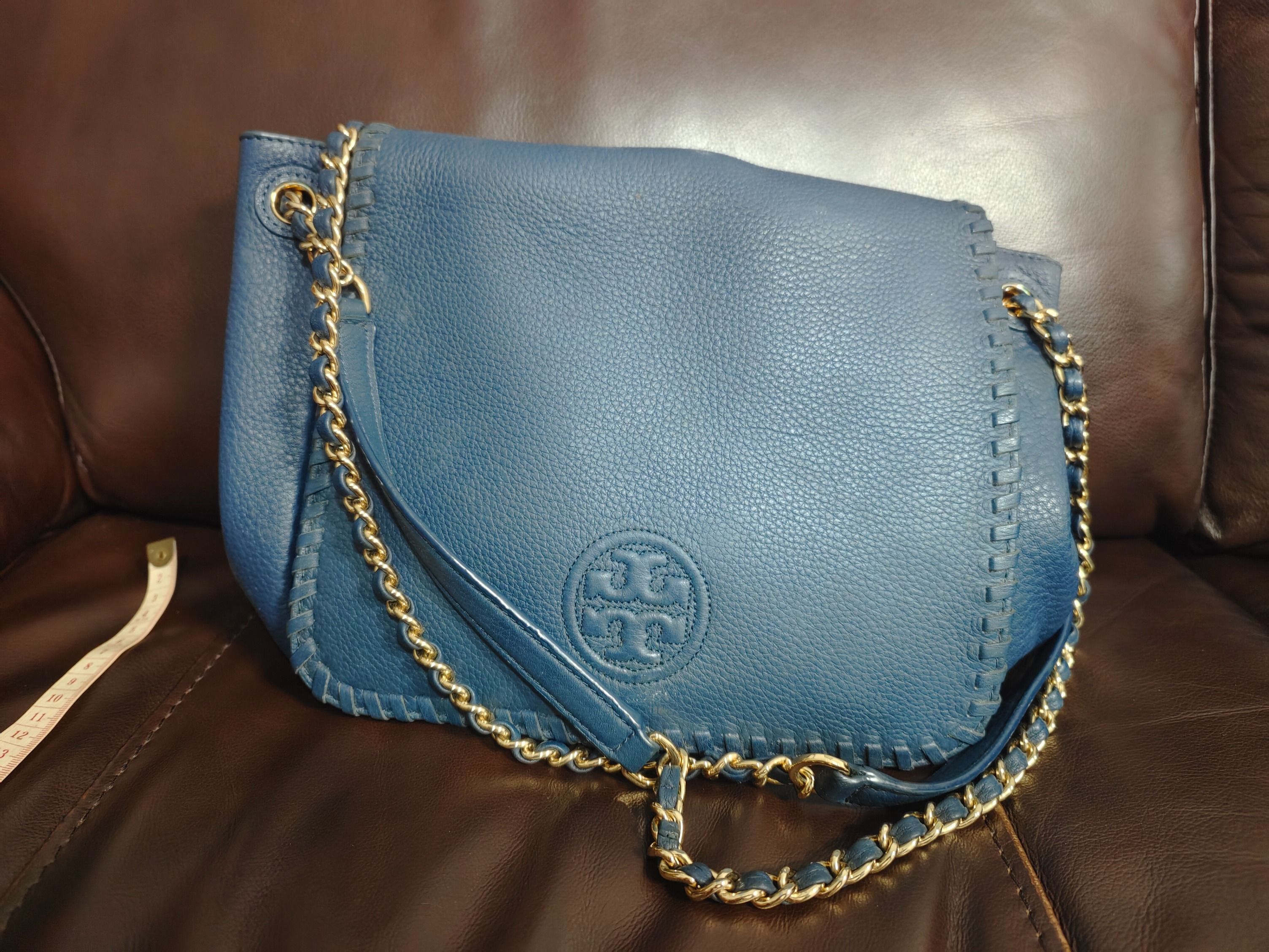 Authentic Tory Burch Clutch Bag Navy Blue