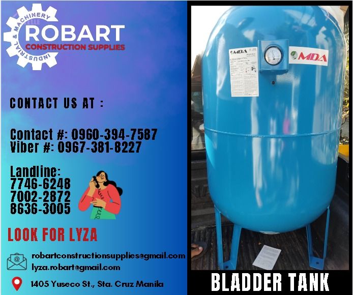 Bladder Tank, Slimtype (Category: Construction Tools & Equipment) located in Manila. Submitted by lyzarobart1999 (Listing ID 1283170341, Image 1). Description: Bladder Tank, Slimtype Cap: 300 Liters 𝐒𝐄𝐍𝐃 𝐔𝐒 𝐌𝐄𝐒𝐒𝐀𝐆𝐄 𝐅𝐎𝐑 𝐈𝐍𝐐𝐔𝐈𝐑𝐈𝐄𝐒 ‼️ 0 9 6 7 3 8 1 8 2 2 7 0 9 6 0 3 9 4 7 5 8 7 𝐋𝐚𝐧𝐝𝐥𝐢𝐧𝐞 𝐍𝐮𝐦𝐛𝐞𝐫𝐬: 𝟕 𝟕 𝟒 𝟔 - 𝟔 𝟐 𝟒 𝟖 / 𝟕 𝟎 𝟎 𝟐 - 𝟐 𝟖 𝟕 𝟐 / 𝟖 𝟔 𝟑 𝟔 - 𝟑 𝟎 𝟎 𝟓 𝐋𝐎𝐎𝐊 𝐅𝐎𝐑 𝐋𝐘𝐙𝐀 𝘌𝘮𝘢𝘪�