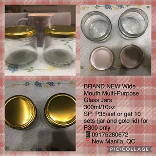 Brand New Wide Mouth Multi-Purpose Glass Jars