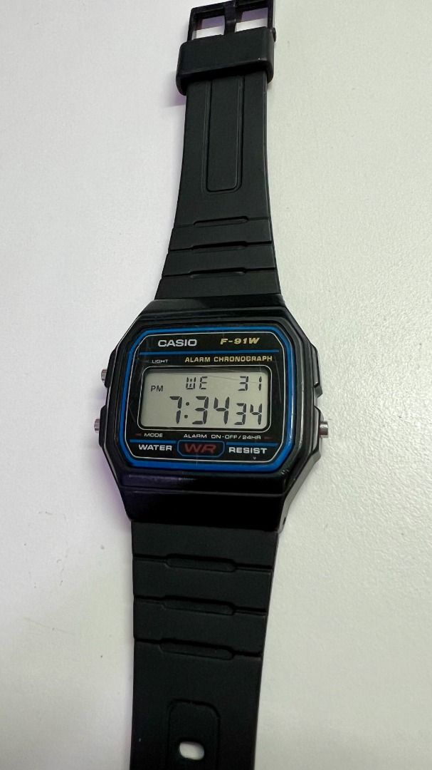 Casio F 91W 1 Watch Black Men s Fashion Watches Accessories