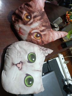 Cat head pillows