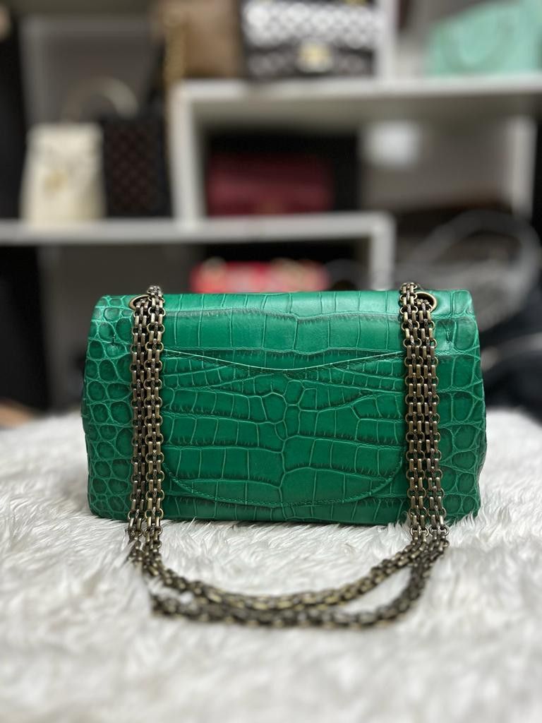Chanel green python bag outlet