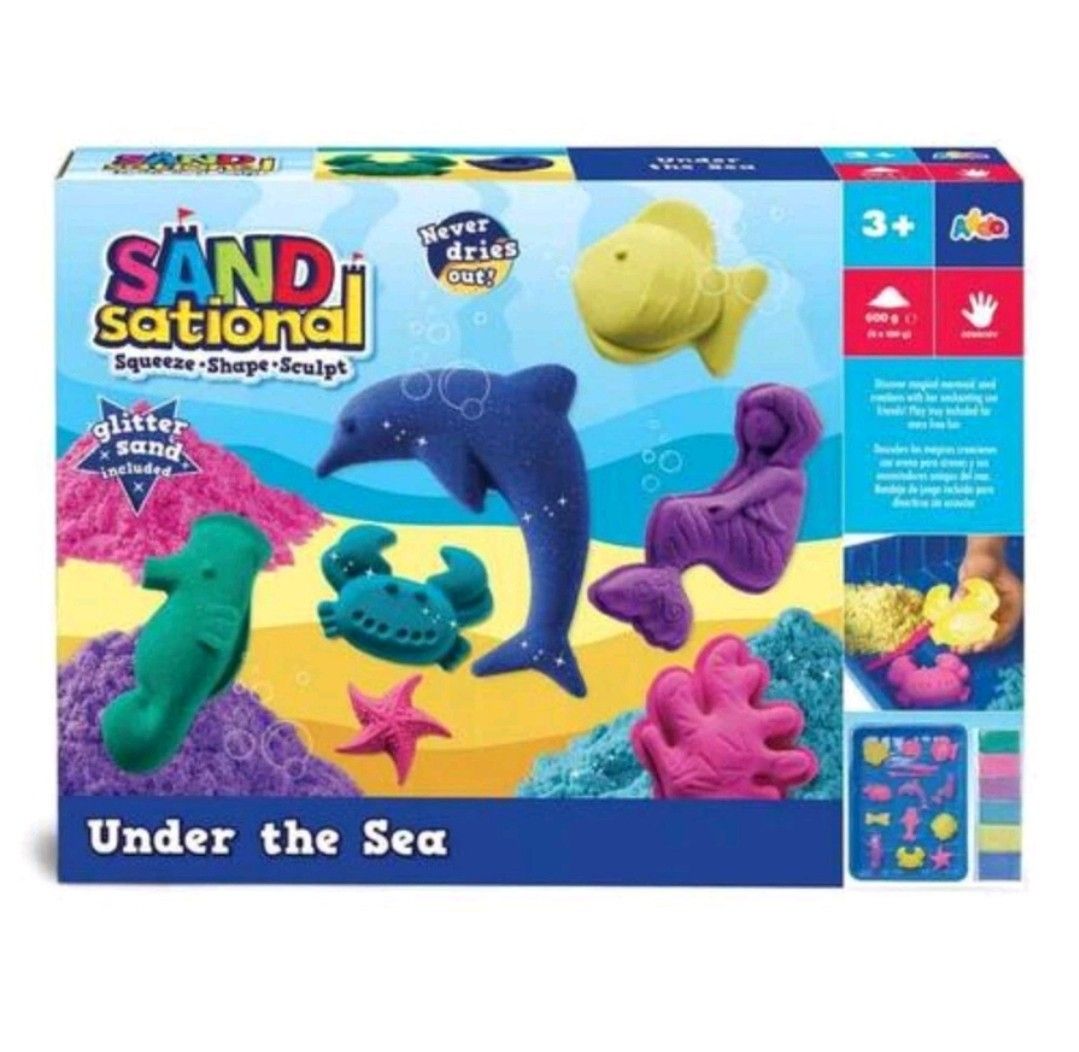 SALE🌟[RP$39.90] Brand New In Box Sandsational Under The Sea Kinetic Sand  Toy With Mermaid Mould (Big Box), Hobbies & Toys, Toys & Games on Carousell