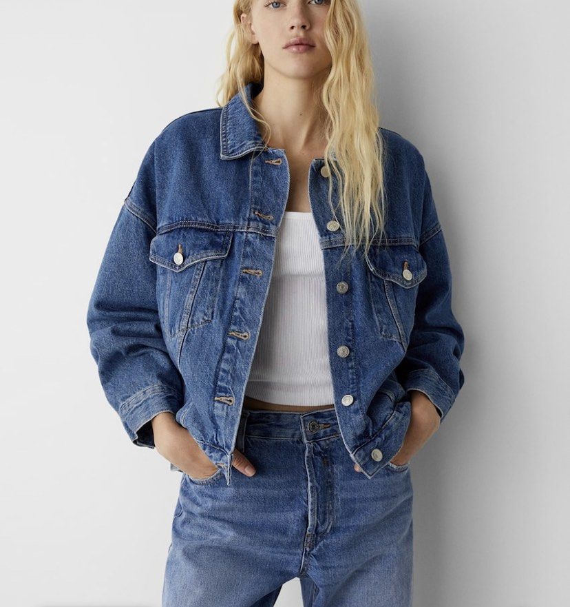 Pull bear jeans 2024 jacket
