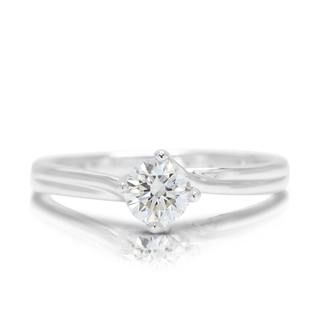 White gold solitaire ring hot sale