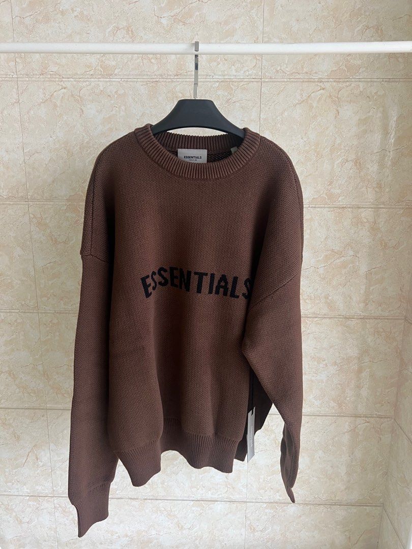 Sweatshirt Essential Jumper Brown Knit Brown Essentials Sweatshirt