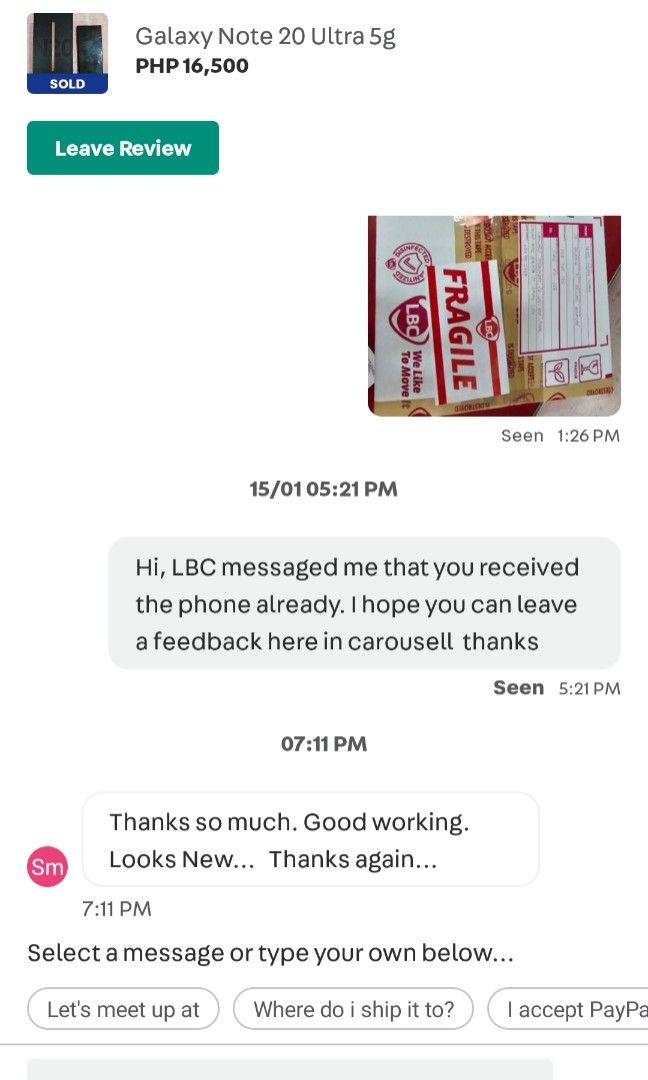 Feedback for Note 20 ultra 5g (Category: Samsung) located in Bulacan. Submitted by krixa (Listing ID 1283208408, Image 1). Description: FEEDBACK ONLY!!!.