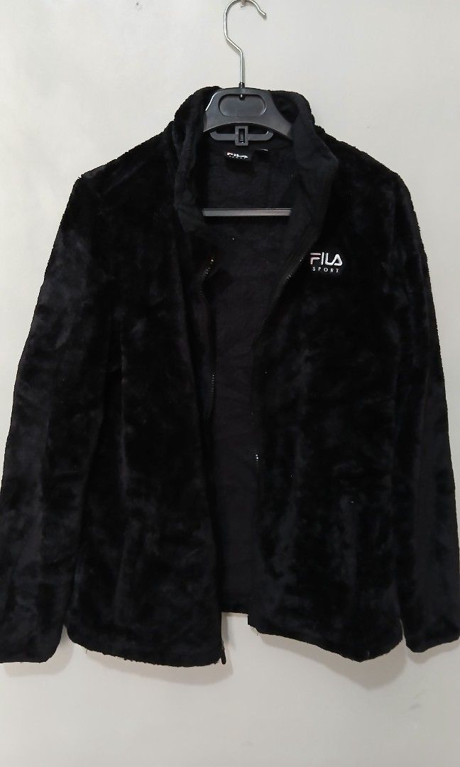 Fila teddy fleece jacket Women s Fashion Coats Jackets and Outerwear on Carousell