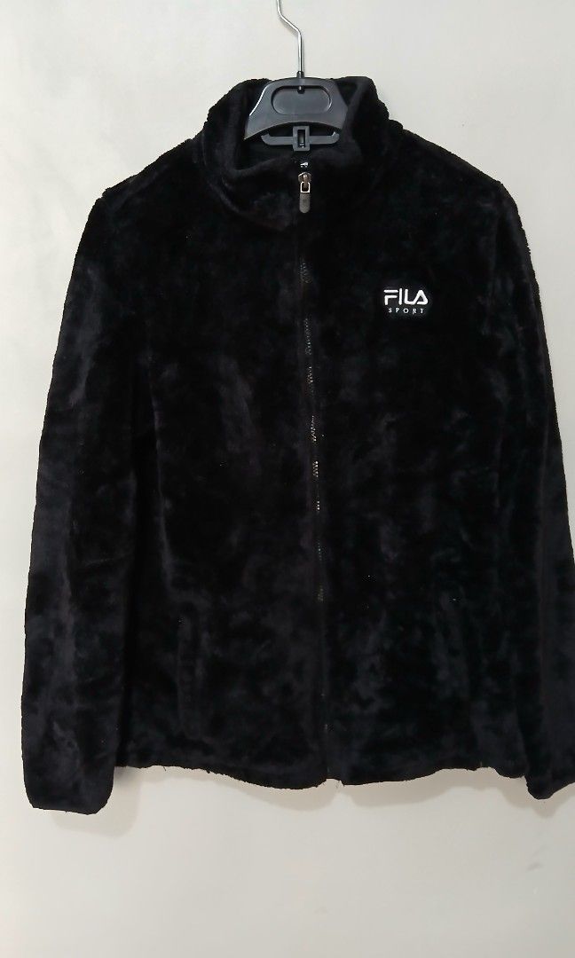 Fila teddy fleece jacket Women s Fashion Coats Jackets and Outerwear on Carousell