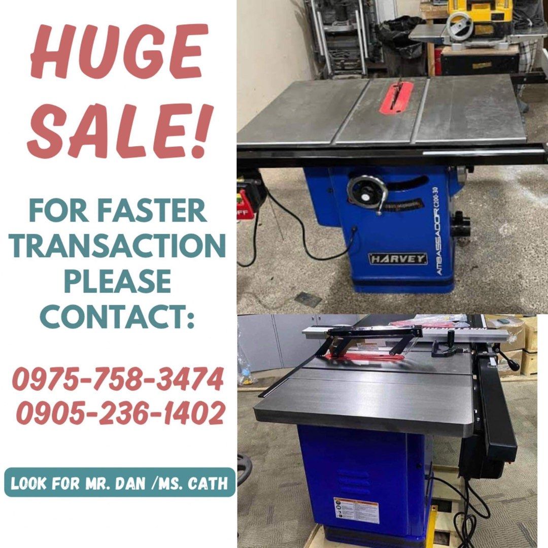 Harvey table saw (Category: Construction & Building Materials) located in Manila. Submitted by cathvesta_sales (Listing ID 1283188612, Image 1). Description: .