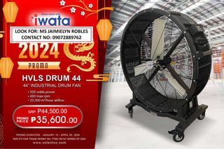 Iwata HVLS DRUM FAN 44” and 52” Promo ‼️‼️