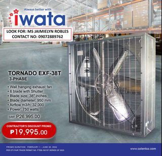 Iwata Industrial Wall Exhaust Fan (Single Phase and Three Phase) Promo ‼️‼️