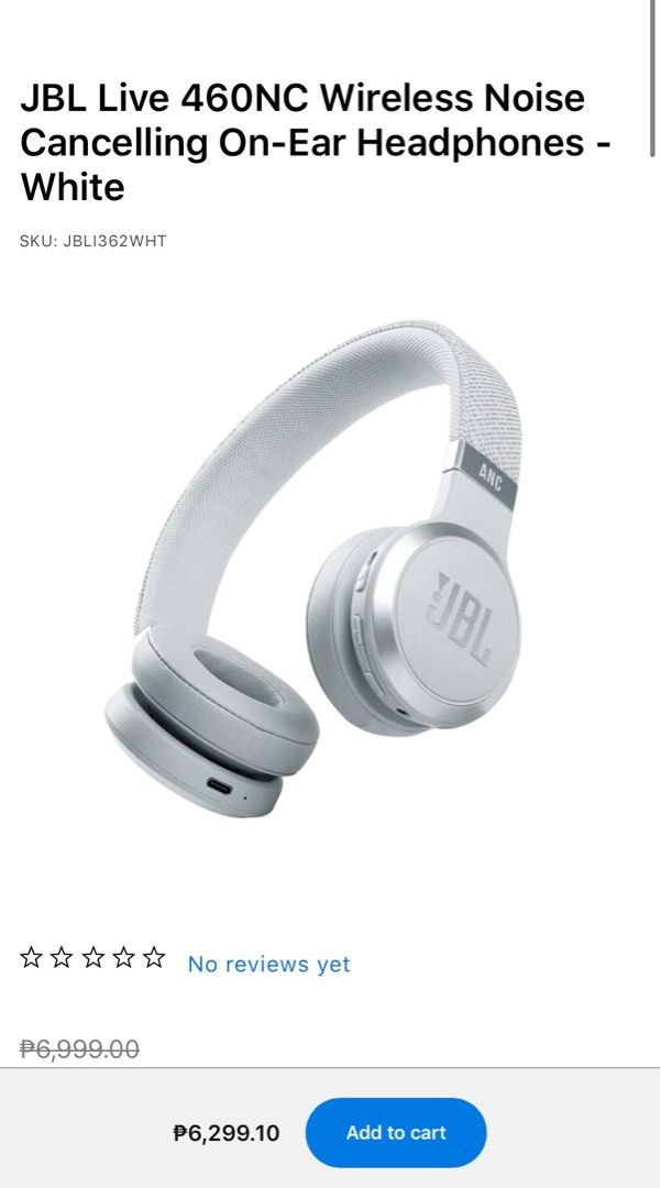 JBL LIVE 460 NC (Category: Headphones & Headsets) located in Taguig. Submitted by _jdee. (Listing ID 1283146977, Image 1). Description: JBL LIVE 460 NC Almost new. Rarely used since I still prefer using my airpods No issues.