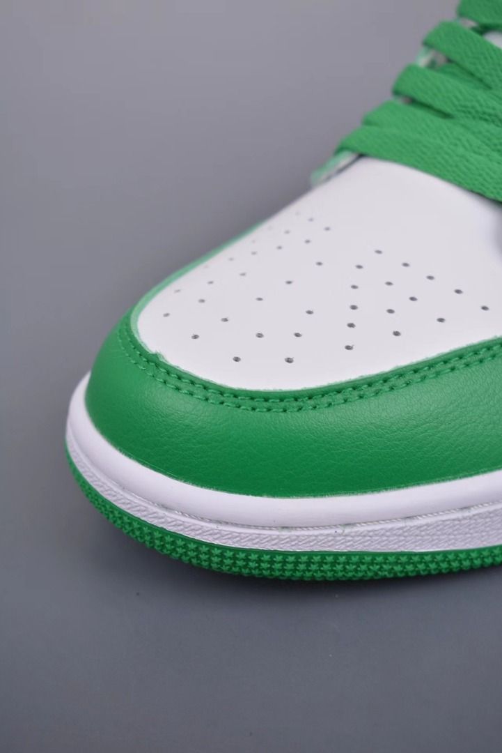 White and green jordans best sale