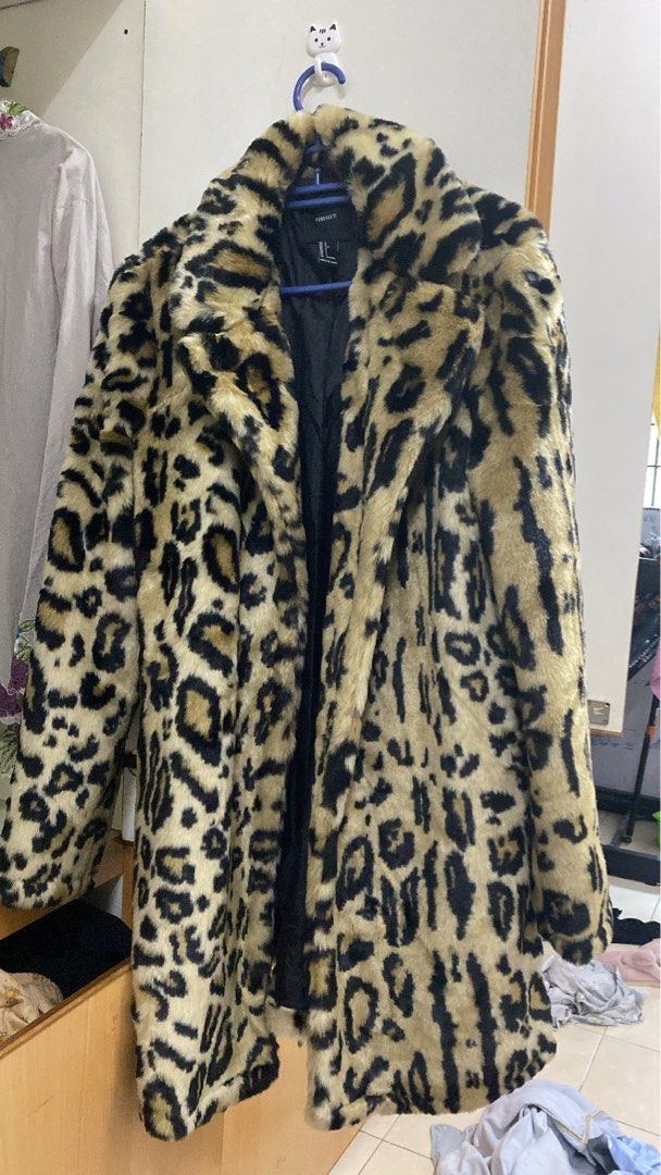Forever 21 leopard coat hot sale