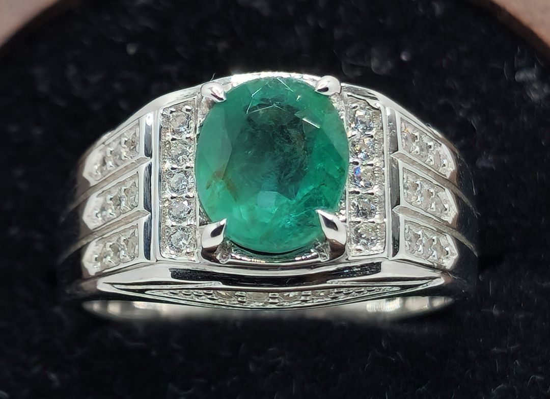 Mens genuine emerald rings best sale